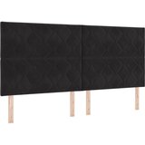  LED Box Spring Krevet s uzglavljem Crna 200 x 200 cm Baršun | shoptok.hr