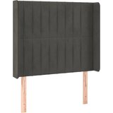The Living Store vzglavje z ušesi temno sivo 93x16x118/128 cm žamet - vzglavje, (21418916) | Shoptok.si