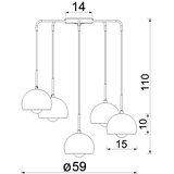  Luster na sajli SOOL 5xE27/15W/230V krem boje | Eponuda.com