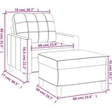  Fotelja s tabureom svjetložuta 60 cm od tkanine Slike
