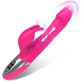 Paloqueth Thrusting & Rotating Rabbit Vibrator with 7 Thrust & 7 Vibration Modes Pink Cene