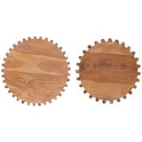  Set pomoćnih stolića s pohranom s vratima Smeđa 40 x 40 x 45 cm | shoptok.hr
