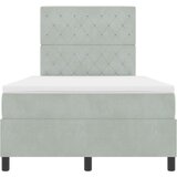 vidaXL Box Spring Krevet s Madracem Svjetlosiva 120x200 cm Baršun | shoptok.hr