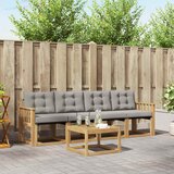  Set vanjskih sofa 5 pcs Čvrsto drvo akacije i Textilene | shoptok.hr