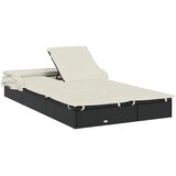 LEŽAJ za sunčanje za 2 osobe crni 213 x 118 x 97 cm poliratan | shoptok.hr