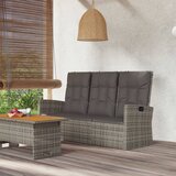 vidaXL Nagibna vrtna klop z blazinami siva 173 cm poli ratan | Shoptok.si