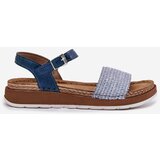Inblu Women's Sandals With Braiding On The Strap Blue | ePonuda.com