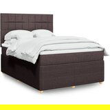 Maison Chic Box spring postelja - Vzmetna postelja z vzmetnico temno rjava 140x200 cm blago SL11549, (21904703) | Shoptok.si