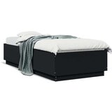 vidaXL Posteljni okvir črn 100x200 cm inženirski les | Shoptok.si