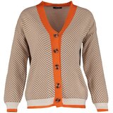 Trendyol Camel Jacquard Color Block Knitwear Cardigan | Shoptok.si