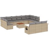  14-dijelni set vrtnih sofa s jastucima poliratan Bež | shoptok.hr