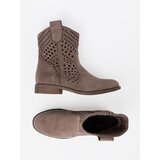 SEASTAR Dark beige openwork boots in cowboy style | ePonuda.com