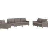 vidaXL Sedežna garnitura 3-delna taupe blago, (21339656) Cene