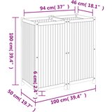  Vrtna sadilica s oblogom 100x50x100 cm od masivnog drva bagrema | shoptok.hr
