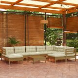 The Living Store Vrtna sedežna garnitura 10-delna z blazinami medeno rjava - Vrtna Sedežna Garnitura, (21468956) | Shoptok.si