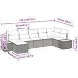  Set od 7 komada kauča za vrt s jastučićima Crni poli ratan | shoptok.hr