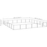 vidaXL Pasji boks srebrn 36 m² jeklo | Shoptok.si