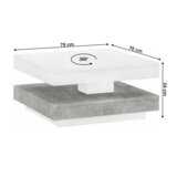 Kondela Klubska mizica, bela/beton, MANDY | Shoptok.si