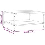  Stolić za kavu boja hrasta 80 x 80 x 40 cm konstruirano drvo | shoptok.hr