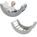 Monkey Gym Lesena gugalnica Moon roza-siva, (5000077009) | Shoptok.si