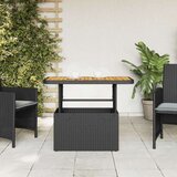  Vrtni stol crni 90 x 55 x 71 cm od poliratana i bagremovog drva | shoptok.hr
