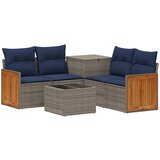  Set sofe 6 kom. Siva i tamnoplava Poli Rattan i čelik | shoptok.hr