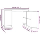  Radni stol bijeli 110 x 50 x 75 cm od masivne borovine | shoptok.hr