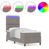  posteljna vzmetnica s posteljno okvirjem in LED lučko taupe 80x200 cm tkanina, (22082557) | Shoptok.si