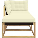  Sekcionalna sofa s jastukom Bijela 241 5 x 83 x 73 cm - Bijela i krem 1x srednji +1x kutni +1x stolić | shoptok.hr