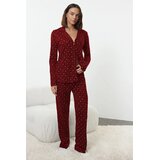 TRENDYOLMILLA Ženski set pidžame Thmaw25Pt00097, Bordo Cene