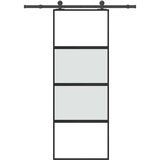 vidaXL Klizna vrata s priborom 76 x 205 cm kaljeno staklo i aluminij Cijene