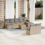  10-dijelni set vrtnih sofa s jastucima bež od poliratana | shoptok.hr