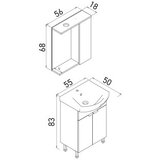 Hanah home Kupatilski ormarić sa umivaonikom i ogledalom (2 komada) Purus 55 436 | Eponuda.com