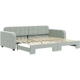  Dnevni krevet na razvlačenje svjetlosivi 90 x 200 cm baršunasti | shoptok.hr
