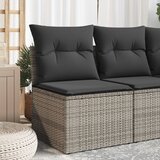 Maison Chic Vrtni kavč - Zunanji kavč brez naslonjal z blazinami siv poli ratan, (22041906) | Shoptok.si