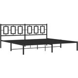 Metalni okvir za krevet s uzglavljem crni 200x200 cm | shoptok.hr