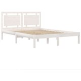  Okvir za krevet od masivne borovine bijeli 140 x 190 cm | shoptok.hr