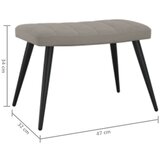  Stol za sproščanje s stolčkom svetlo siv žamet, (20934730) | Shoptok.si
