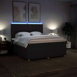 vidaXL Box spring postelja z vzmetnico črn 200x200 cm blago | Shoptok.si