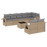  9-dijelni set vrtnih sofa s jastucima bež od poliratana | shoptok.hr