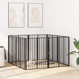  Vrata za pse 8 pcs Crna 80 x 100 cm Cinkani čelik | shoptok.hr