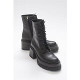 LuviShoes Tatia Black Skin Genuine Leather Women's Boots Cene