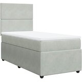 Box spring krevet s madracem svjetlosivi 90x190 cm baršunasti | shoptok.hr