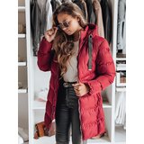 DStreet Kurtka damska zimowa z kapturem GABRIELLE bordowa | Shoptok.si