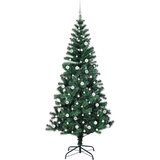 vidaXL Umjetna preddekorirana božićna jelka Zelena 240cm PVC in kovina | Shoptok.si
