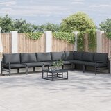 vidaXL Vrtna sedežna garnitura 8 pcs Antracitna Jeklo | Shoptok.si
