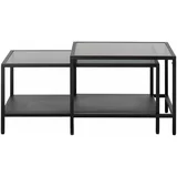 Unique Furniture Crni stakleni stolići za kavu u setu 2 kom 60x60 cm Bronco –
