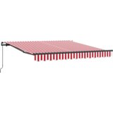 vidaXL Ručna uvlačiva tenda crvena i bijela pruga 350x250 cm. | shoptok.hr
