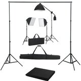 vidaXL Foto studijski komplet s softbox svetilkami in ozadjem | Shoptok.si