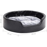 vidaXL Krevet za pse crno-sivi 69 x 59 x 19 cm od pliša i umjetne kože | shoptok.hr